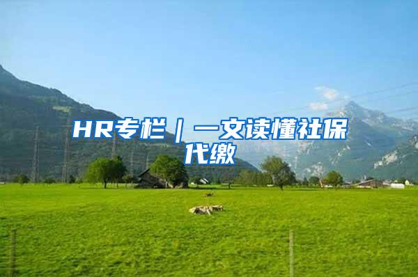 HR专栏｜一文读懂社保代缴