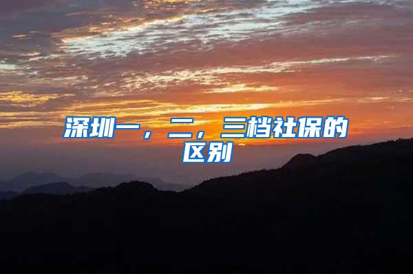 深圳一，二，三档社保的区别
