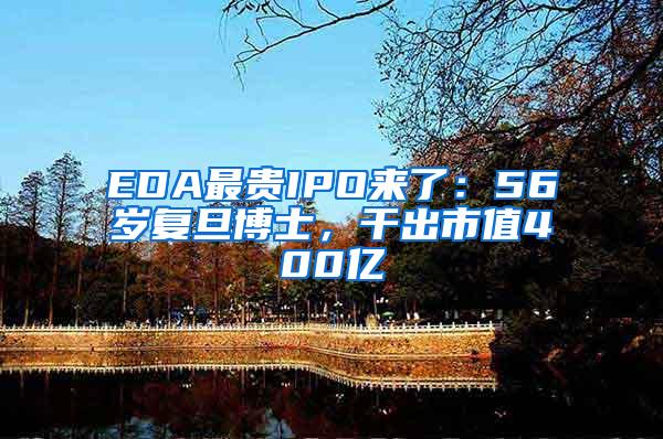 EDA最贵IPO来了：56岁复旦博士，干出市值400亿