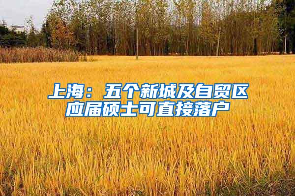 上海：五个新城及自贸区应届硕士可直接落户