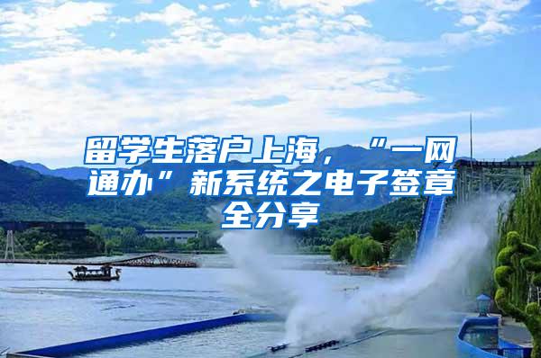 留学生落户上海，“一网通办”新系统之电子签章全分享