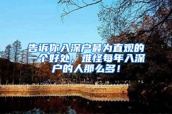 告诉你入深户最为直观的一个好处，难怪每年入深户的人那么多！