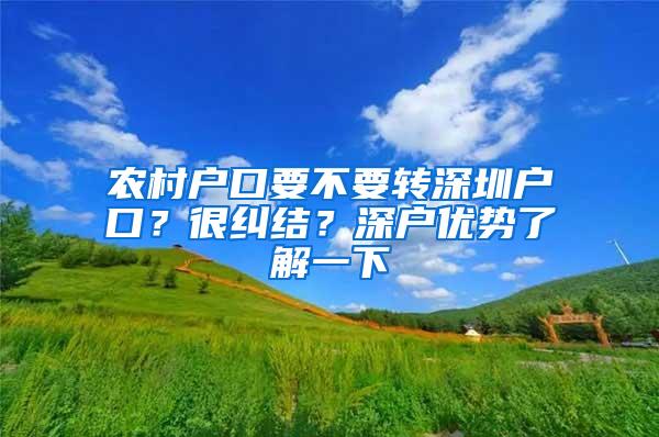 农村户口要不要转深圳户口？很纠结？深户优势了解一下