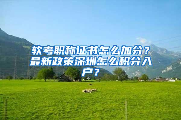 软考职称证书怎么加分？最新政策深圳怎么积分入户？