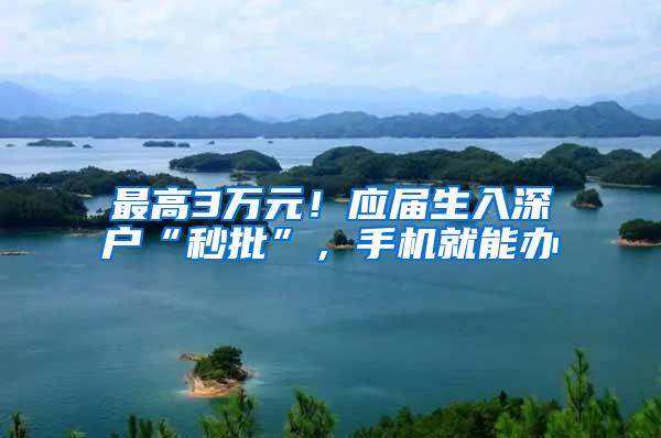 最高3万元！应届生入深户“秒批”，手机就能办