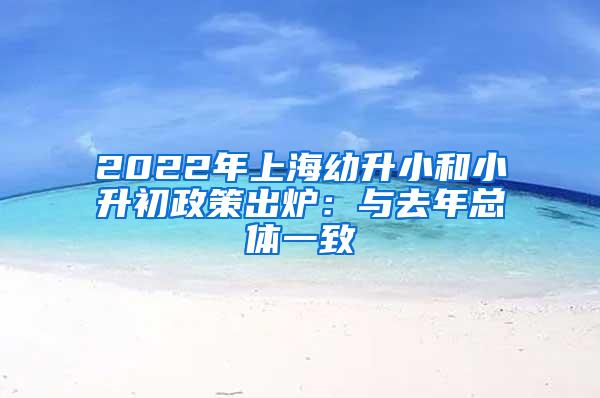 2022年上海幼升小和小升初政策出炉：与去年总体一致