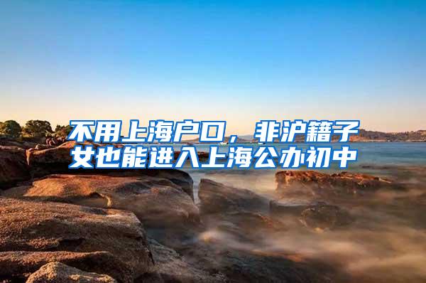 不用上海户口，非沪籍子女也能进入上海公办初中