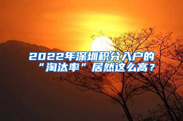 2022年深圳积分入户的“淘汰率”居然这么高？