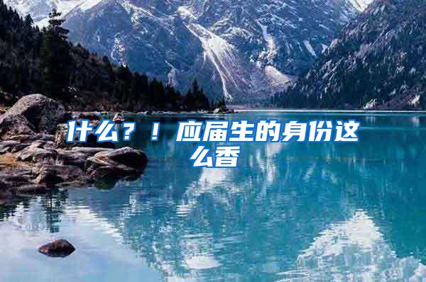 什么？！应届生的身份这么香
