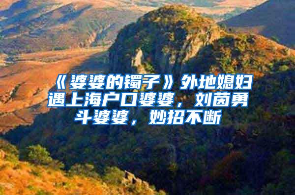 《婆婆的镯子》外地媳妇遇上海户口婆婆，刘茵勇斗婆婆，妙招不断