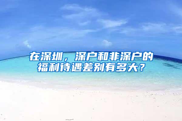 在深圳，深户和非深户的福利待遇差别有多大？
