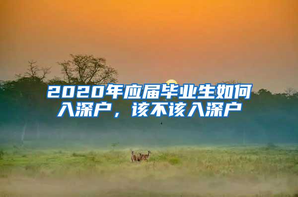 2020年应届毕业生如何入深户，该不该入深户