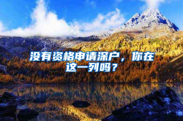没有资格申请深户，你在这一列吗？