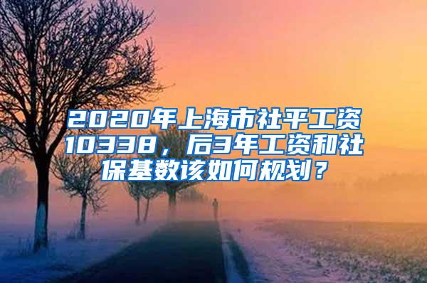2020年上海市社平工资10338，后3年工资和社保基数该如何规划？