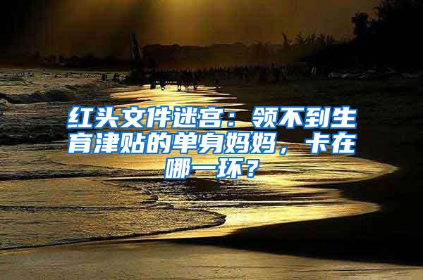 红头文件迷宫：领不到生育津贴的单身妈妈，卡在哪一环？
