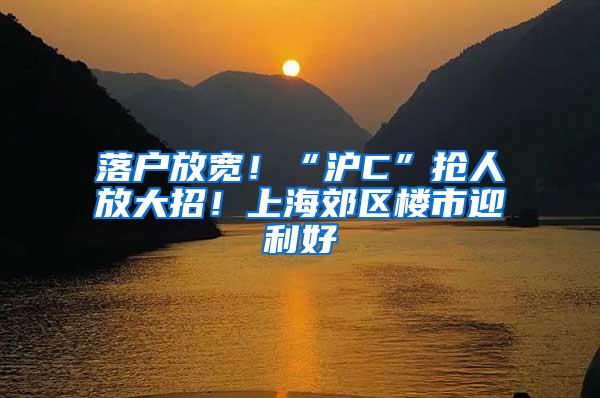 落户放宽！“沪C”抢人放大招！上海郊区楼市迎利好