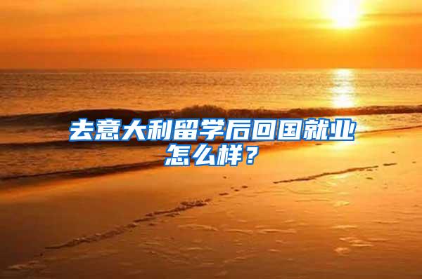 去意大利留学后回国就业怎么样？