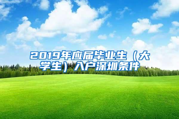 2019年应届毕业生（大学生）入户深圳条件