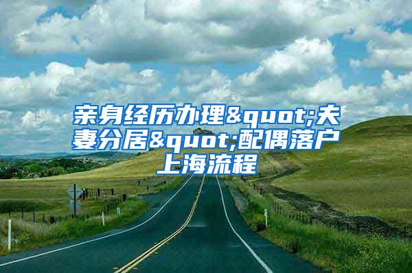 亲身经历办理"夫妻分居"配偶落户上海流程