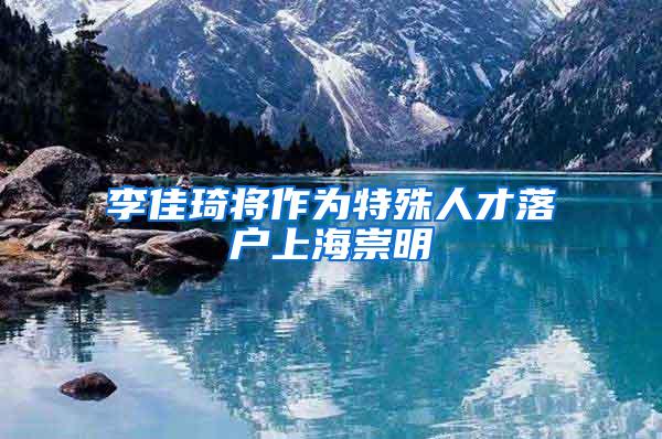 李佳琦将作为特殊人才落户上海崇明