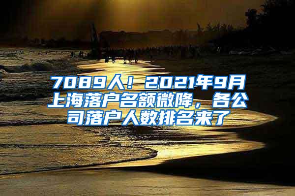 7089人！2021年9月上海落户名额微降，各公司落户人数排名来了