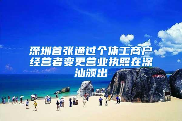 深圳首张通过个体工商户经营者变更营业执照在深汕颁出
