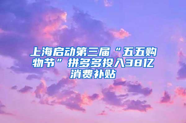 上海启动第三届“五五购物节”拼多多投入38亿消费补贴