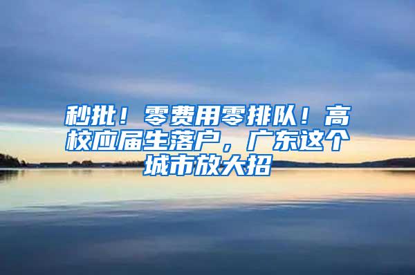秒批！零费用零排队！高校应届生落户，广东这个城市放大招