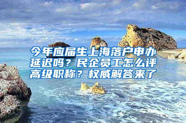 今年应届生上海落户申办延迟吗？民企员工怎么评高级职称？权威解答来了