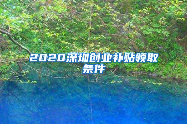 2020深圳创业补贴领取条件