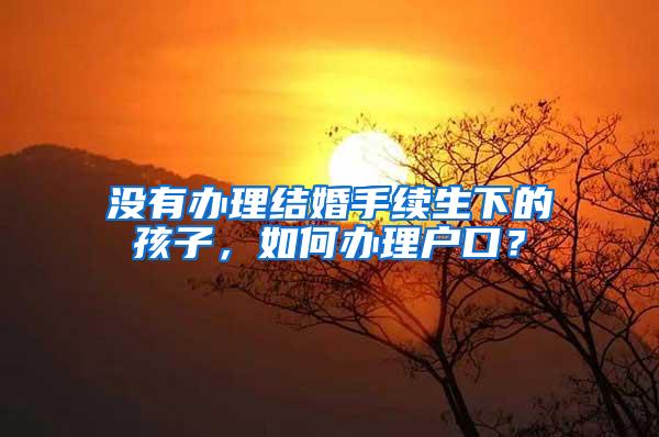 没有办理结婚手续生下的孩子，如何办理户口？