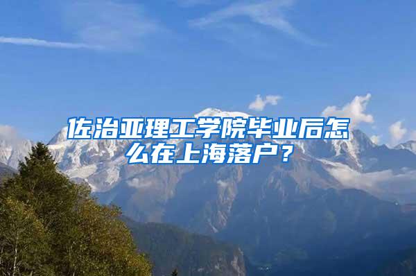 佐治亚理工学院毕业后怎么在上海落户？