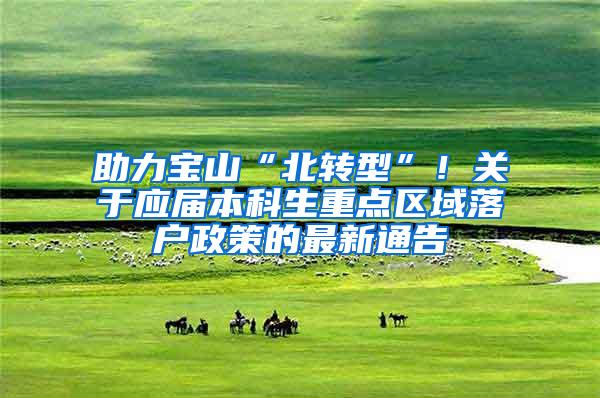 助力宝山“北转型”！关于应届本科生重点区域落户政策的最新通告