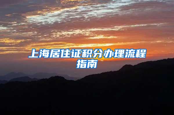 上海居住证积分办理流程指南