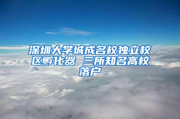 深圳大学城成名校独立校区孵化器 三所知名高校落户