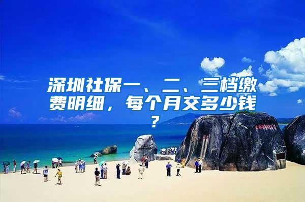 深圳社保一、二、三档缴费明细，每个月交多少钱？