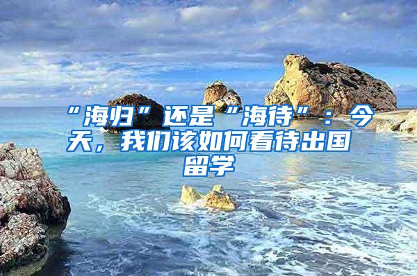 “海归”还是“海待”：今天，我们该如何看待出国留学