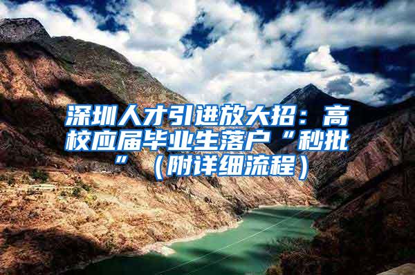 深圳人才引进放大招：高校应届毕业生落户“秒批”（附详细流程）