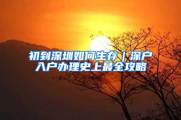 初到深圳如何生存｜深户入户办理史上最全攻略