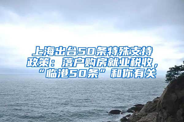 上海出台50条特殊支持政策：落户购房就业税收，“临港50条”和你有关→