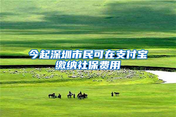 今起深圳市民可在支付宝缴纳社保费用