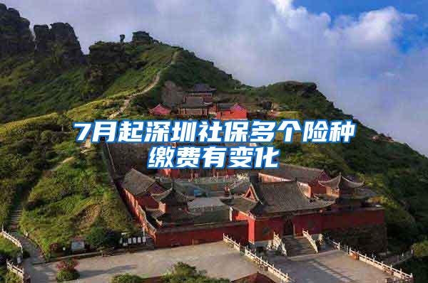 7月起深圳社保多个险种缴费有变化