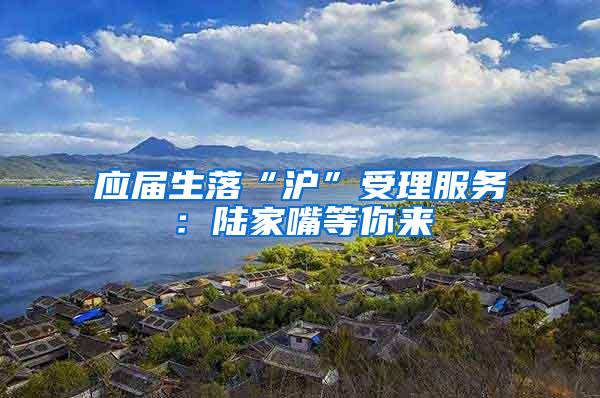 应届生落“沪”受理服务：陆家嘴等你来