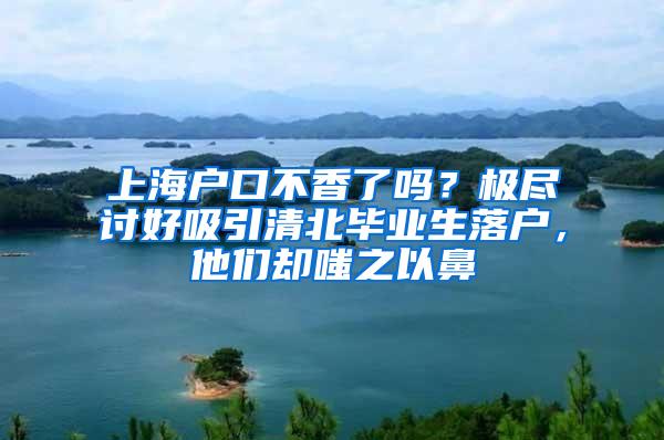 上海户口不香了吗？极尽讨好吸引清北毕业生落户，他们却嗤之以鼻