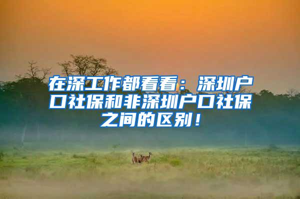 在深工作都看看：深圳户口社保和非深圳户口社保之间的区别！