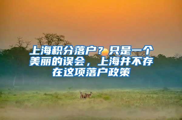 上海积分落户？只是一个美丽的误会，上海并不存在这项落户政策