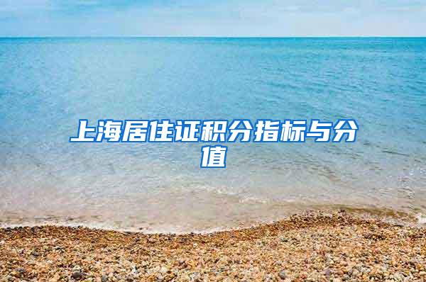 上海居住证积分指标与分值