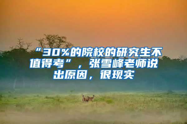 “30%的院校的研究生不值得考”，张雪峰老师说出原因，很现实