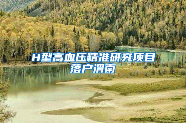 H型高血压精准研究项目落户渭南