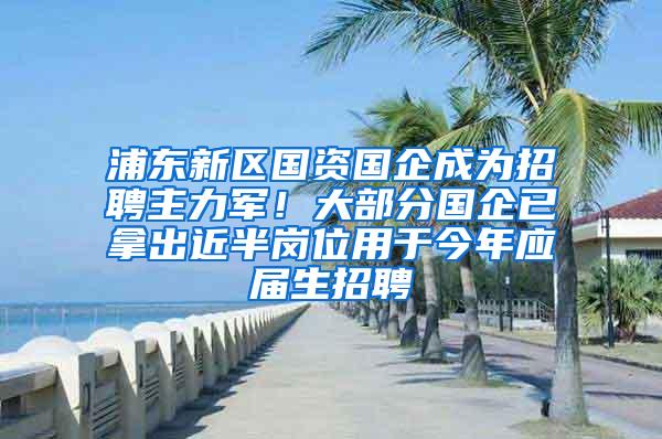 浦东新区国资国企成为招聘主力军！大部分国企已拿出近半岗位用于今年应届生招聘